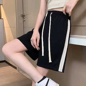 【超お得1つ買うと10個もらえる】メガ割ハーフパンツ スポーツ スポーツショーツ レディース 夏 薄手 ハイウエスト ゆったり カジュアル 5ストレート ワイドパンツ 香港テイスト