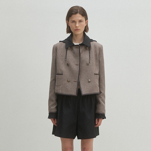 (JK-2958)HARRIS CHECK DOUBLE JACKET