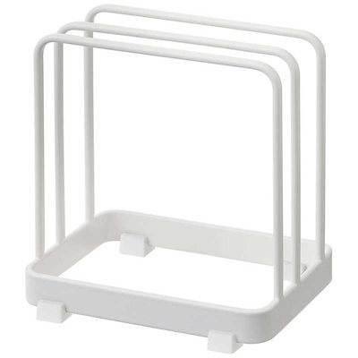 他サイト： まな板スタンド プレート キッチン 収納 山崎実業 ホワイト 約12X9X12cmの商品画像