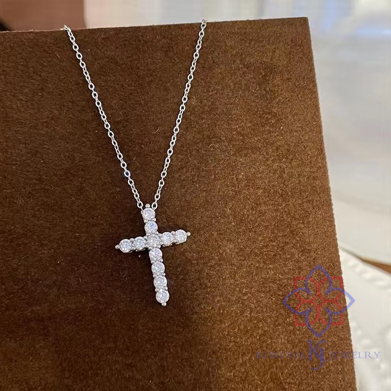 十字架 ネックレス レディース ペンダント モアサナイト 十字クロス アクセサリー アレルギー シルバー925 記念日 誕生日プレゼント 妻 奥さん 彼女 ギフト プラチナネックレス 母の日 ママ