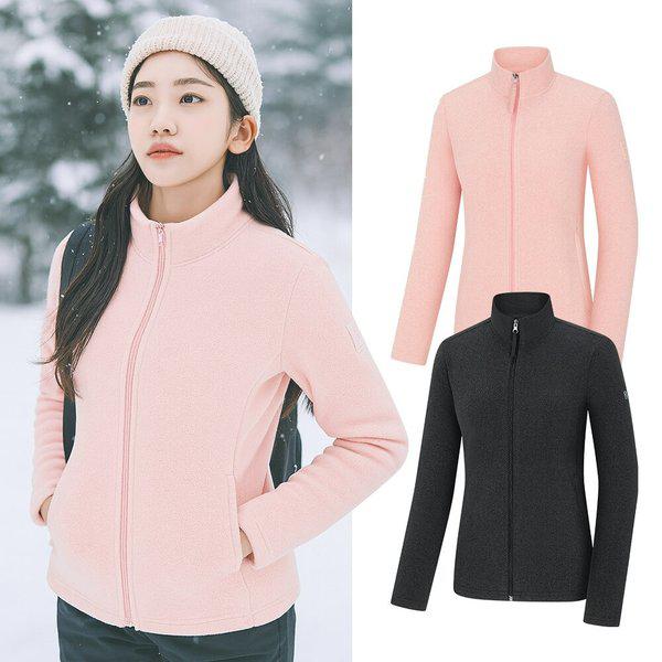 女性用冬ポーラーフリース保温ブークレフリース登山ジャケットKSC651VJ6W