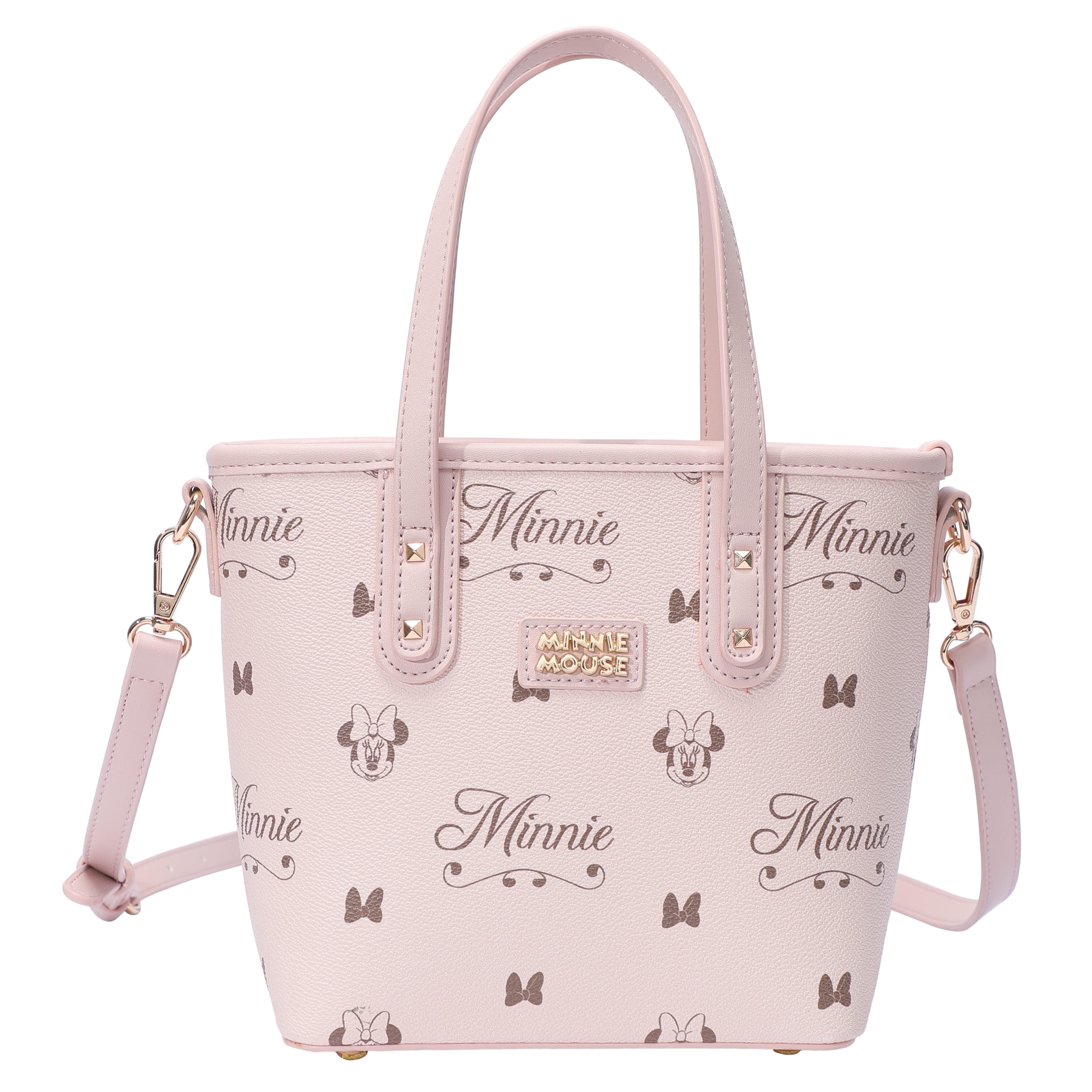 正規ライセンス ミニーマウス レディース 2WAYレザーバッグ ショルダーバッグ ハンドバッグ 肩掛けバッグ 斜めがけバッグ PUレザー/金属素材