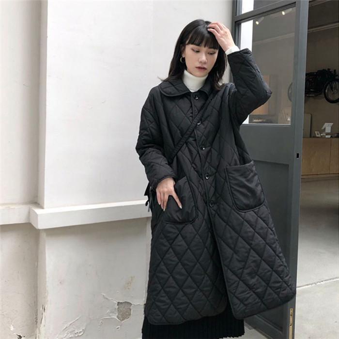 キルティングアウター キルティングコート レディース アウター キルティング コート ロング カジュアル 軽い 暖かい ゆったり 大きいサイズ 防寒 長袖 黒 4,935円