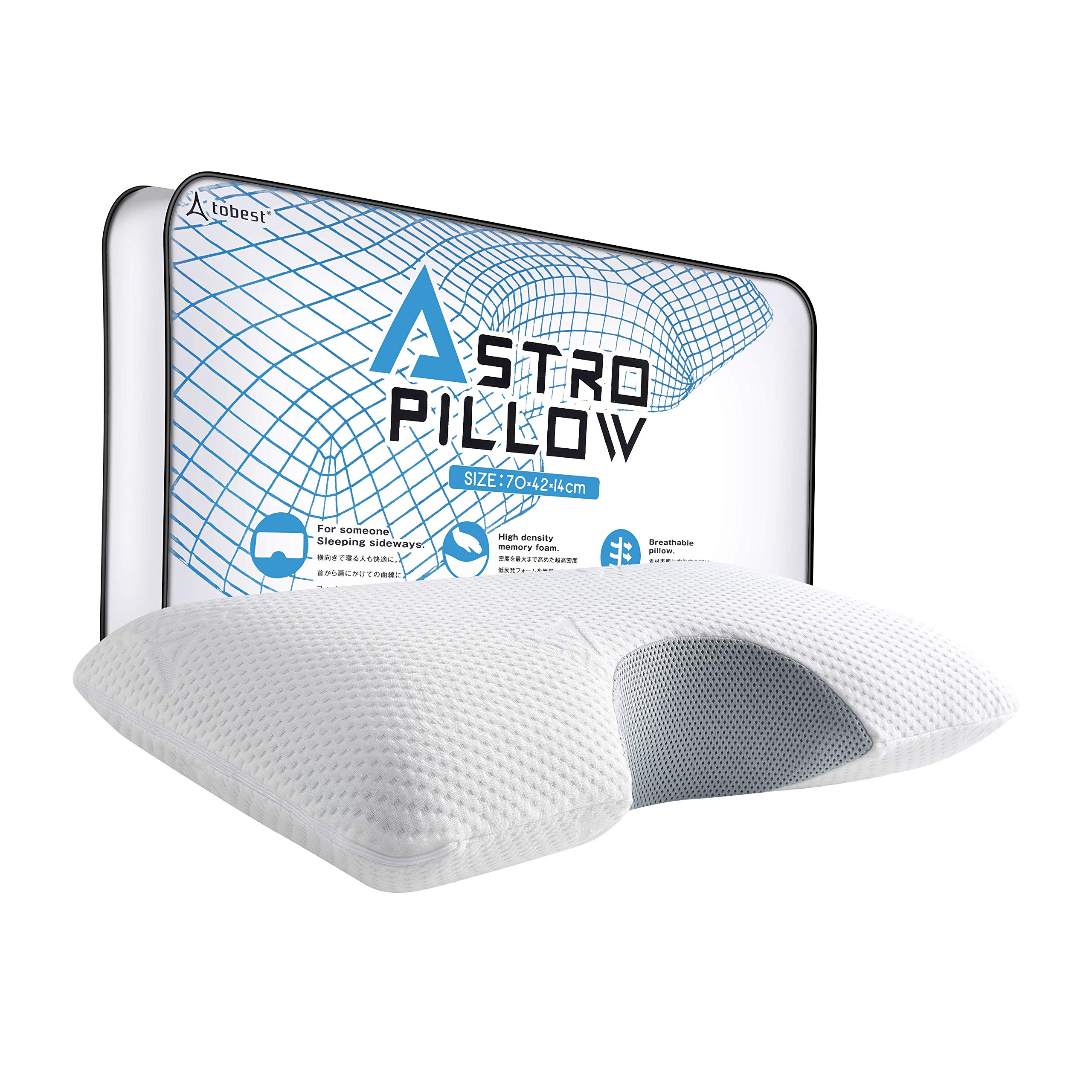 【まるで宇宙に漂う浮遊感】枕 超濃密 低反発 安眠 まくら 横向き対応 48D 体圧分散 頸椎安定 底つきなし 洗えるカバー tobest 42x70cm ホワイト