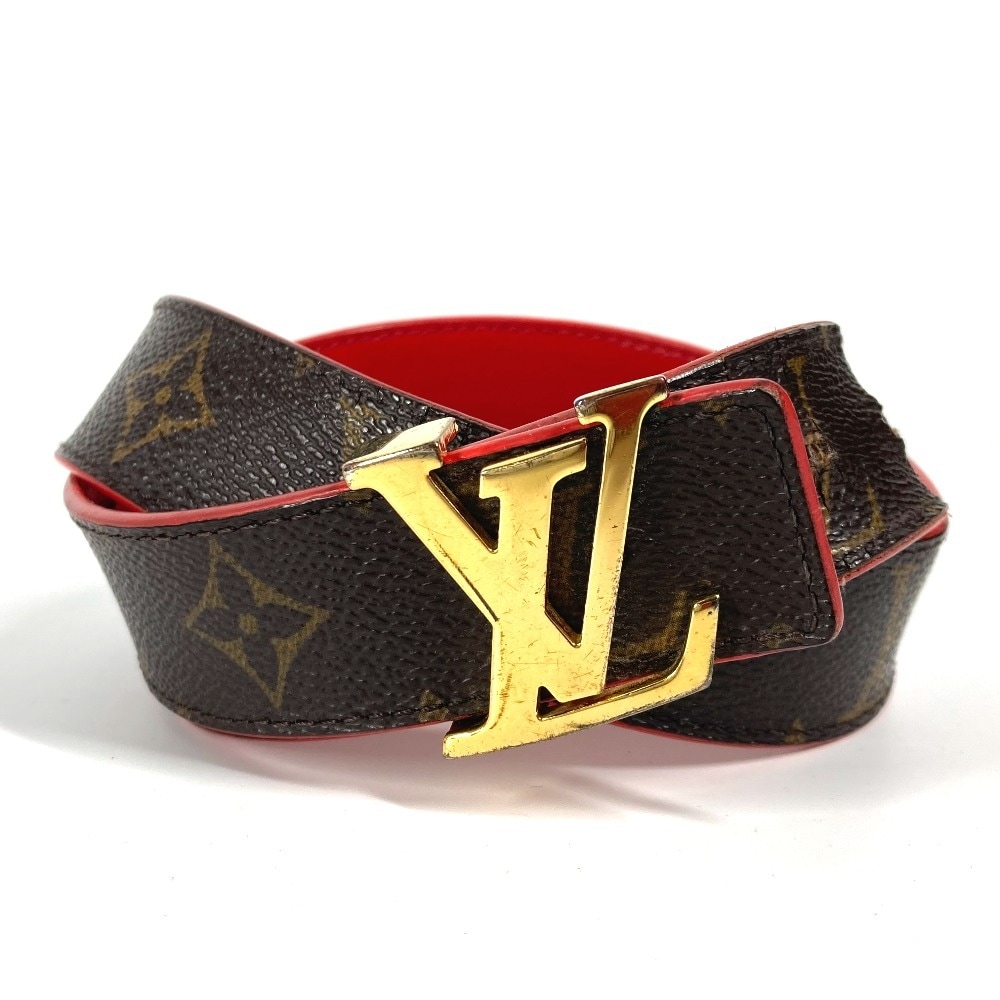 ベルト M9498X サンチュール・LVイニシャル 30MM リバーシブル ベルト モノグラム LVバックル アクセサリー モノグラムキャンバス レッド