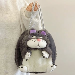 ルシファー猫人形クロスボディバッグ巾着ポケットぬいぐるみショルダーバッグ面白い猫バッグバッグ巾着バッグ