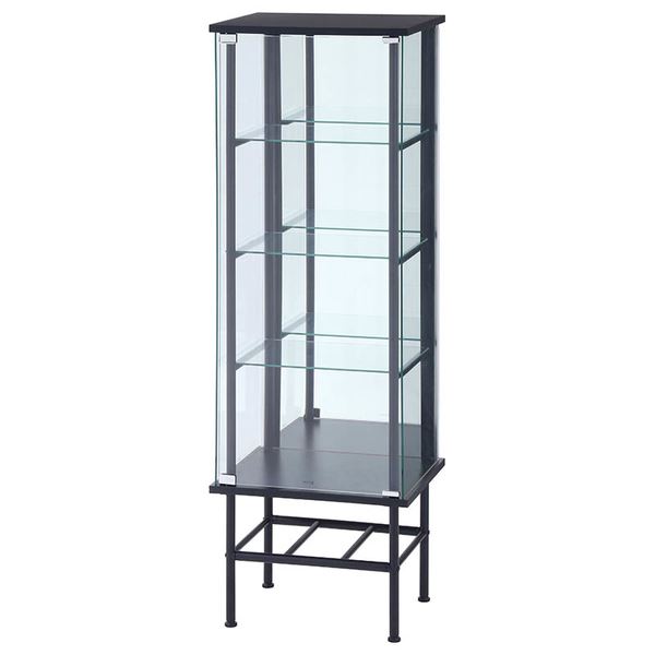 コレクションケース 約幅486mm スタンド 4段 ミラータイプ ブラック 組立品 リビング ダイニング インテリア家具