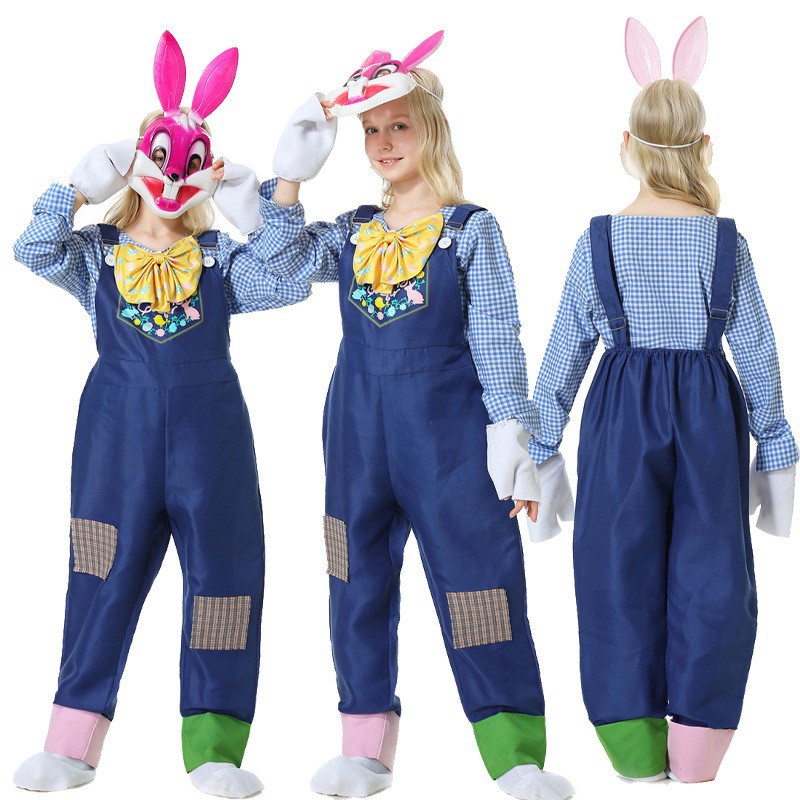 ハロウィーンcos衣装子供ウサギ擬人服イースターウサギが衣装を演じる