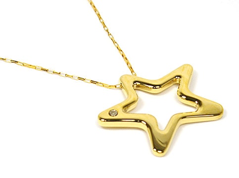 8202CIONDOLO １PONT DIAMOND STAR MOTIFS NECKRACE D
