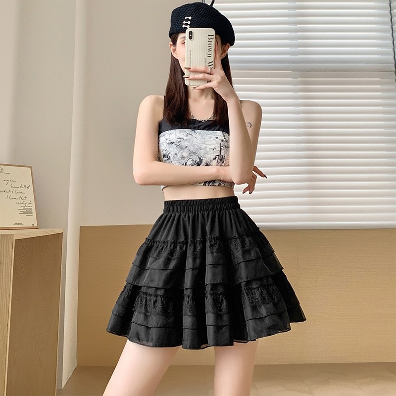 【1つ買うと10つ無料】女性用のレースケーキスカート夏のスカート穏やかなプリンセススタイルショートスカートエージングエレガントスカート 66,454円