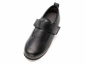 徳武産業 あゆみシューズ 介護靴 外出用 ダブルマジックIII 合皮 外出用 7E 黒 片足/右6Lサイズ 7045