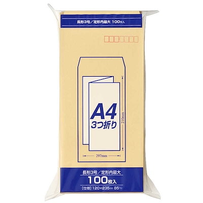 他サイト： マルアイ　クラフト封筒Z長385G100枚　PNZ138の商品画像