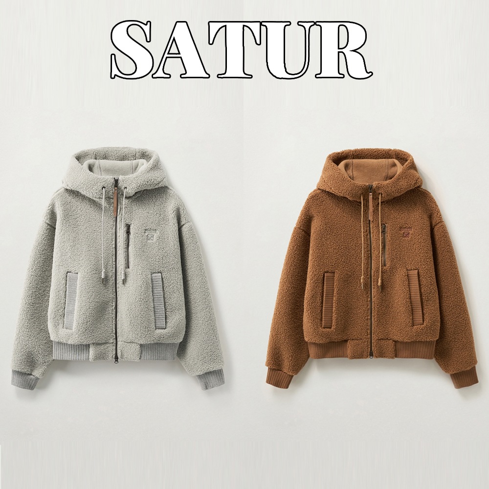 (W) Shearling Fleece Hood Zip-up