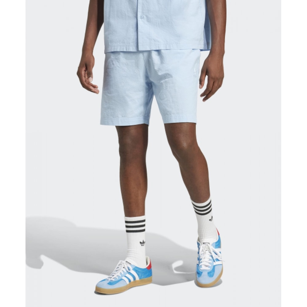 ADIDAS エッセンシャルシアサッカーショートパンツ - クレアスカイ / JD2462