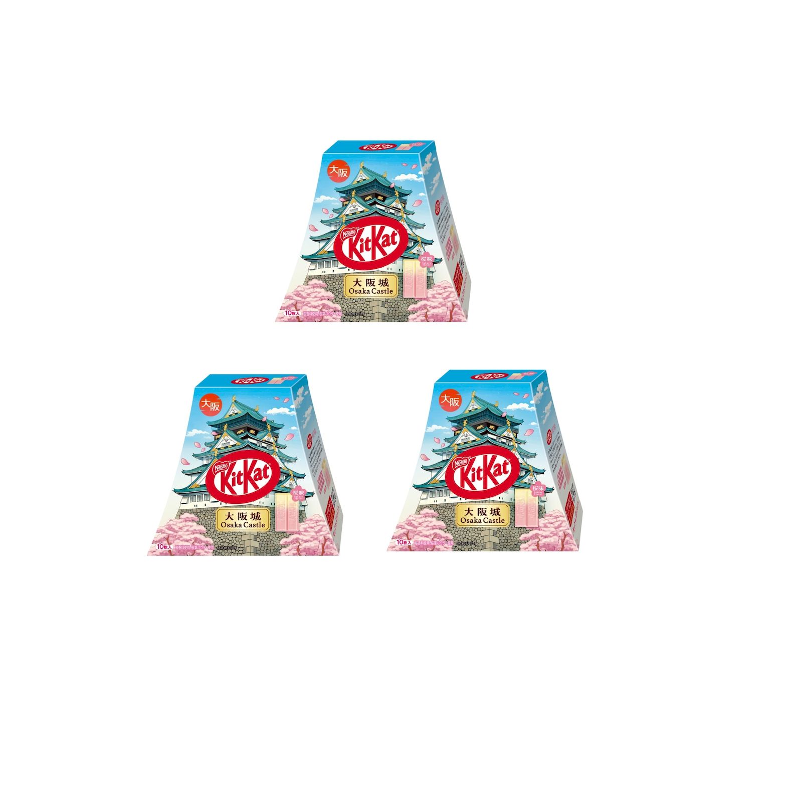 キットカット 大阪城 桜味 ホワイトチョコレートウエハース 10枚入り×3個 キットカット 大阪城 桜 ホワイトチョコレート