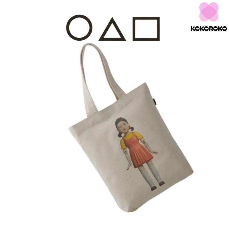 [ムシンサ X イカゲームコラボ]ヨンヒ エコバッグ [アイボリー] / 限定企画商品/ イカゲームファッション/ イカゲームコスプレ/ イカゲームグッズ/ イカゲームコラボグッズ/ イカゲーム