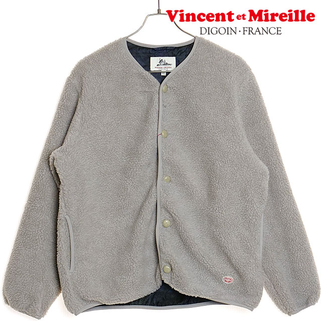 ヴァンソン エ ミレイユ VINCENT ET MIREILLE ボアカーディガン [VM242BL25030-11] BOA CARDIGAN メンズ アウター フリースジャケット IVORY