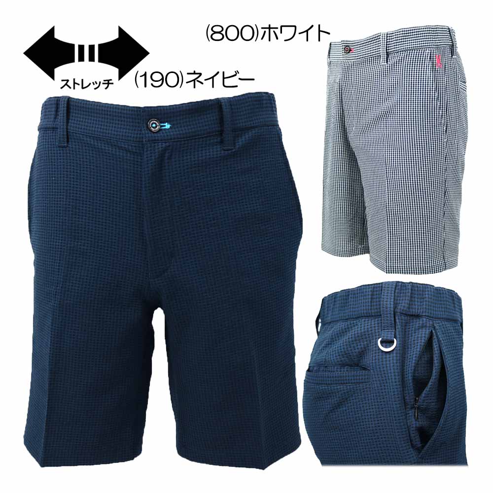 ギンガムチェック ストレッチ ショートパンツ GF560 メンズゴルフウェア 春夏 2025