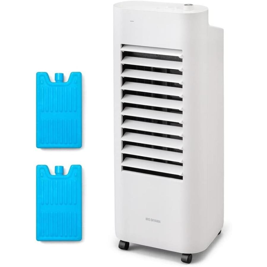 2022年製　冷風扇 扇風機 送風 自然風 アイリスオーヤマ 冷風扇 扇風機 左右首振り 風量4段階 大容量タンク キャスター付 ホワイト CTF-01D