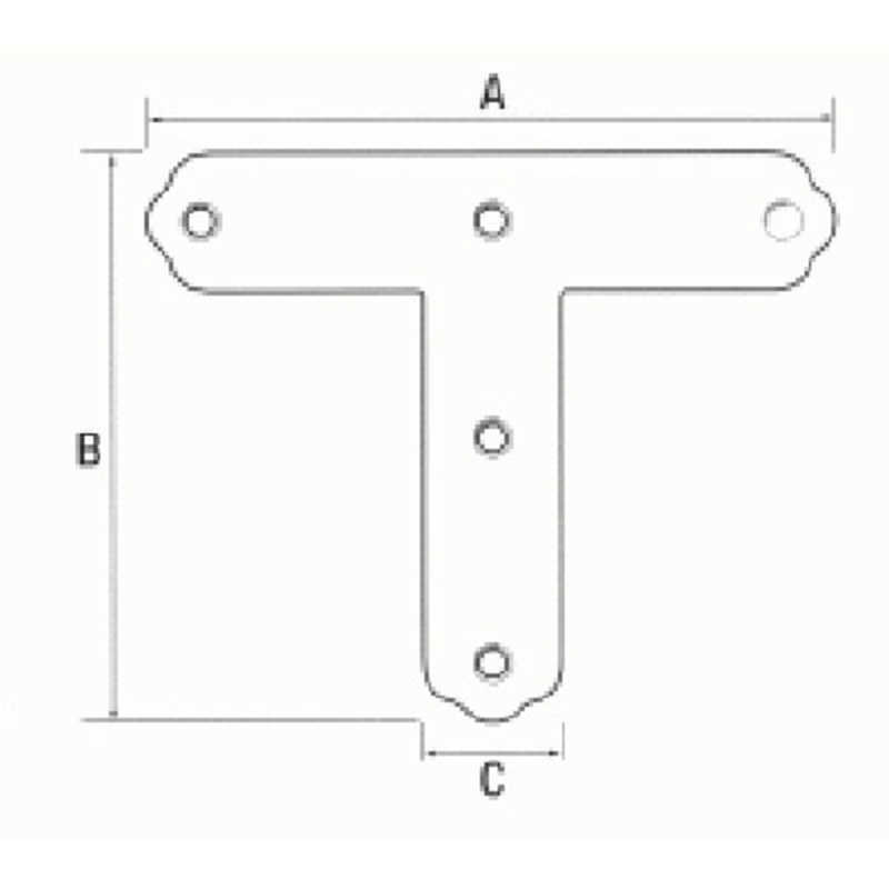 福井金属工芸　ステンレスT型金具90mm 30個入　NO.6286