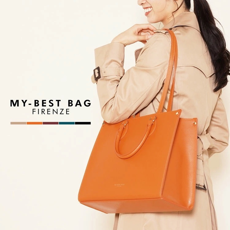 [MYBESTBAG]牛革レザー大容量ハンドバッグイタリア製