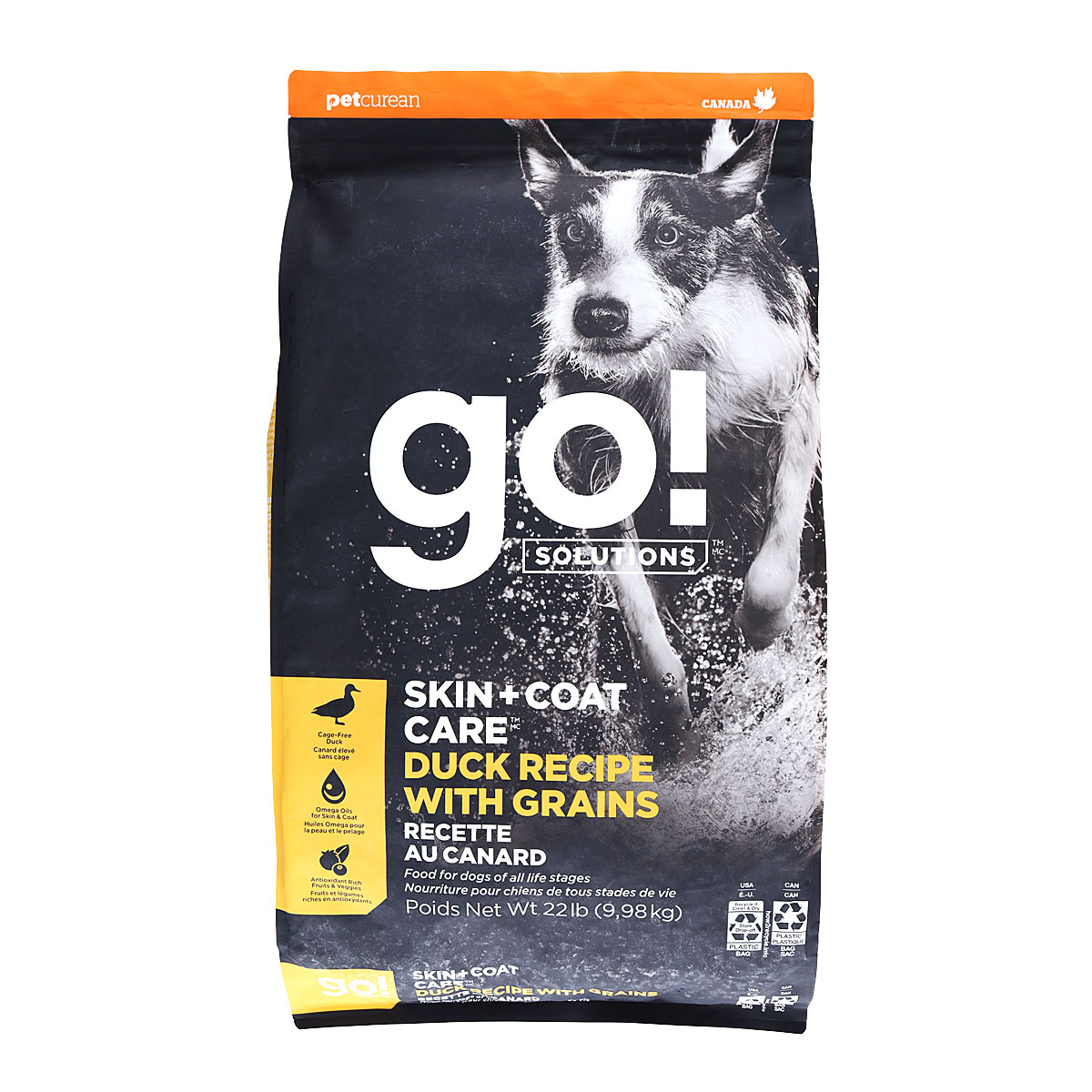 GO! ゴー ソリューションズ 皮膚+被毛ケア 全粒穀物 ダック 9.98kg
