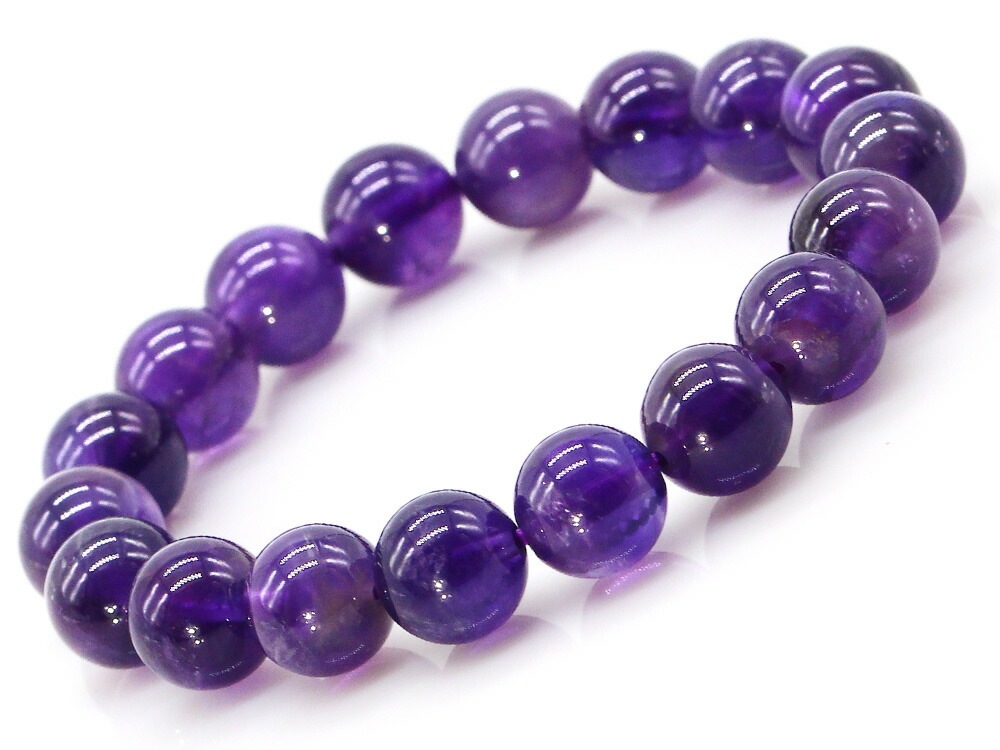 AAA アメジスト ブレスレット 10mm パワーストーン レディース メンズ 天然石 数珠 アクセサリー 男性用 女性用 2月 誕生石 恋愛運 パープル 紫 天然 アクセ アクセサリ エネルギー バ