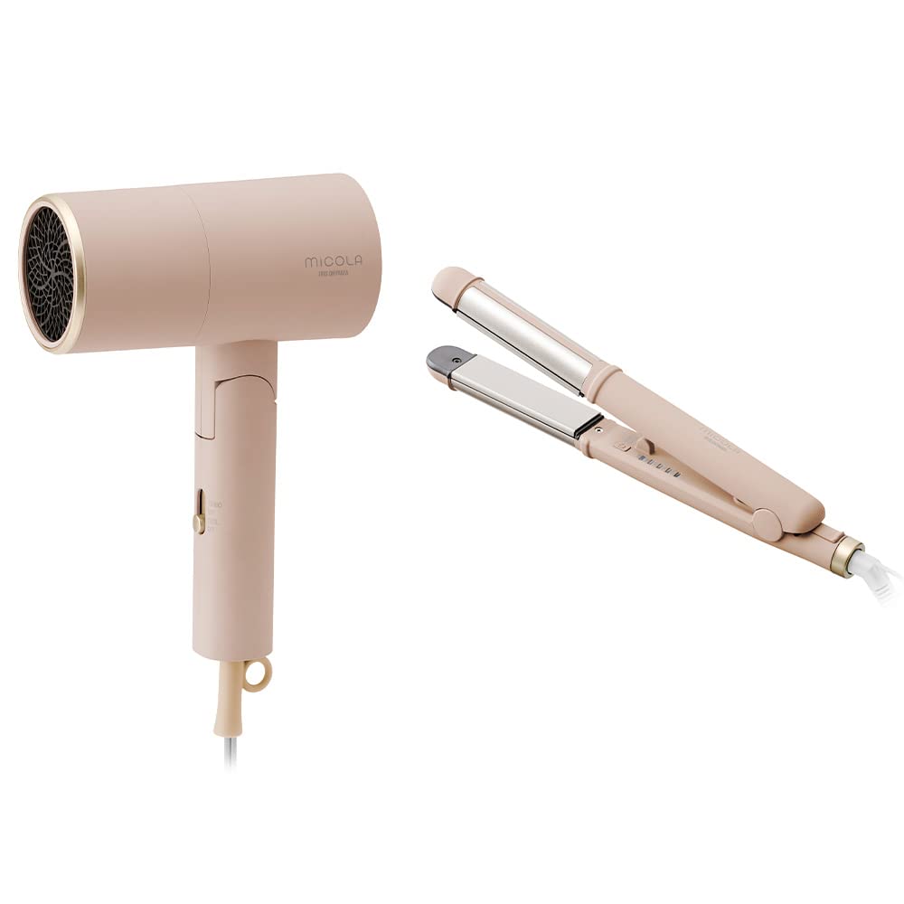 アイリスオーヤマ イオンドライヤー HDR-M201-T & ストレートアイロン HIR-MS201-T モカ 速乾 大風量 コンパクト ダメージ軽減 立ち上がり時間30秒 海外対応