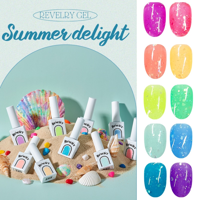 [REVELRY] SUMMER DELIGHT【10色 SET】 フルーツの魅力が溢れるトロピカルカラーコレクションです [シロップグリッタージェルネイル]