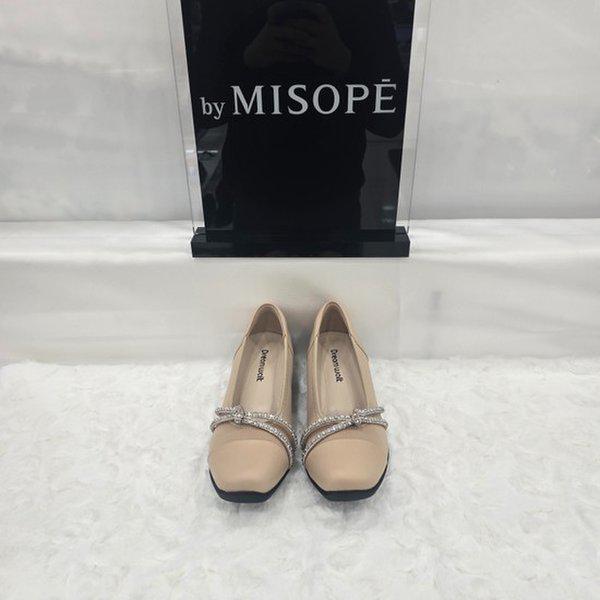 By 女性 キュービック ストラップ フラット シューズ 612HT411SZ002 BEIGE 3 JJ