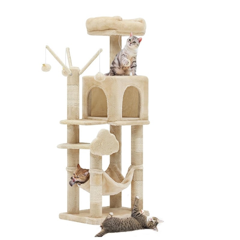 [2026 新作]キャットタワー キャットベッド 一体 キャットフレーム キャットツリー 猫用よじ登り ペットおもちゃ ジャンプ台