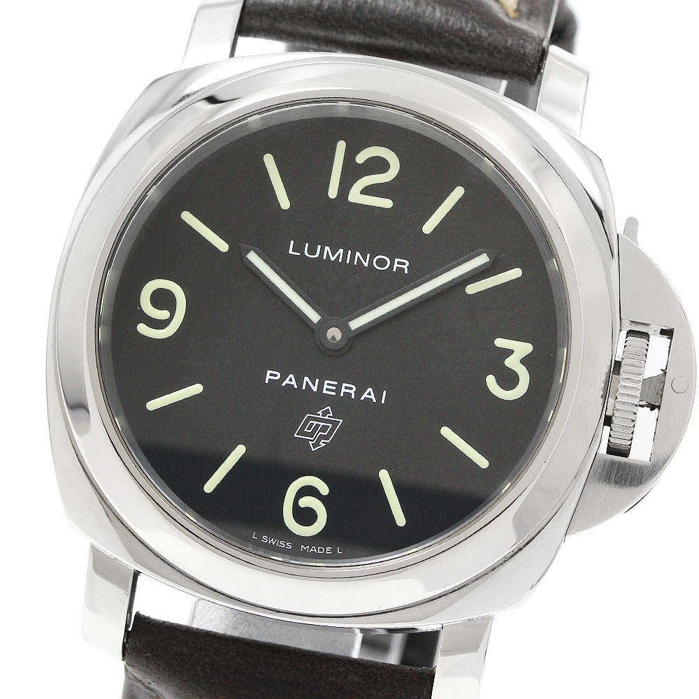 パネライ PANERAI PAM01000 ルミノール ベース ロゴ アッチャイオ 手巻き メンズ 保証書付き_956090【中古】