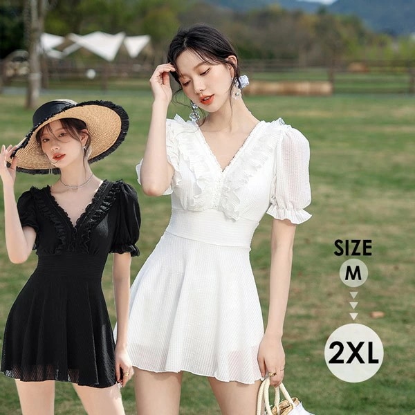 限定SALE!ワンピース水着 体型カバー レディース 水着 ぽっちゃり 大きいサイズ 半袖 ガール 可愛い 痩せ見え リゾート 温泉 ビーチ プール 海 水泳 セクシー オトナ女子 かわいい おしゃれ