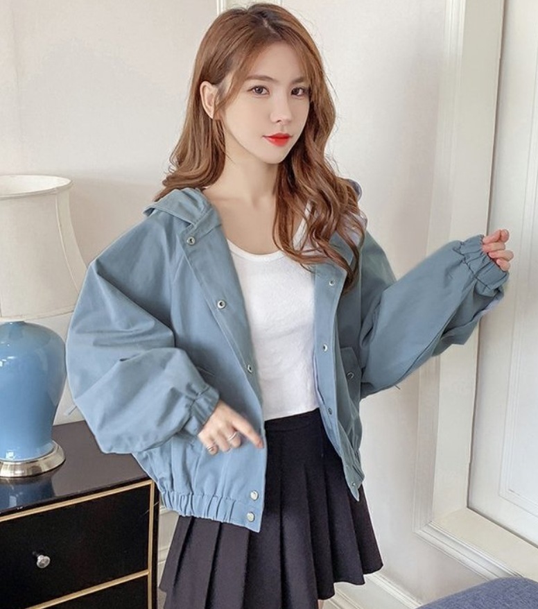 アウター デート モテアイテム ジャケット 長袖 ショート丈 コットン フード付き 可愛い きれいめ 上品 おしゃれ かっこいい 可愛い ラブリー キュート ガーリー クール モード系