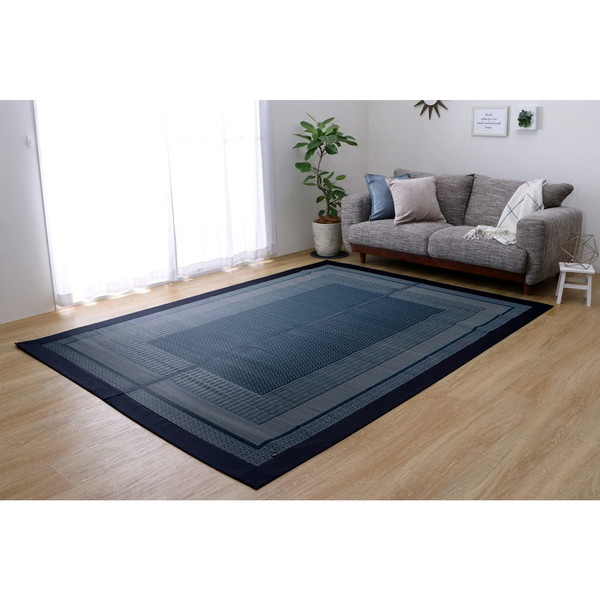 1050790193904 ラグ い草 シンプル モダン ランクス総色 ネイビー 約191×250cm メーカー直送