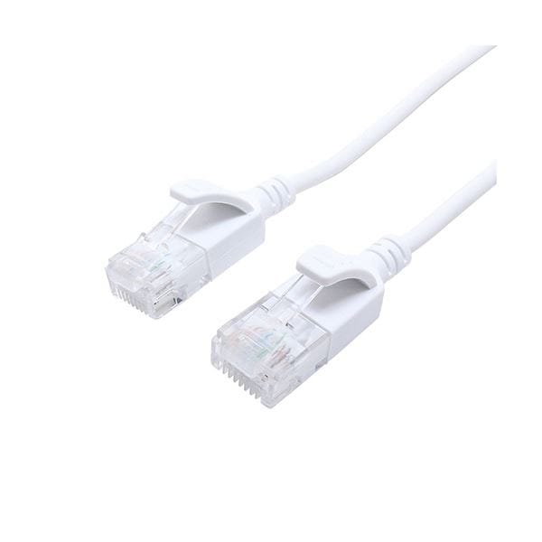 （まとめ） ナカバヤシ ミヨシCAT.6A LANケーブル スリム ホワイト 10m C6A-S10WH 1本 (×3セット)