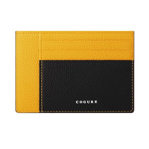 [] コグレ 薄型ウォレット ミニ財布 本革 シュリンクカーフレザー 大容量 カードケースタイプ スリム 男女兼用 ギフトボックス付き COPCC110 ブラック+ゴールド 12,343円