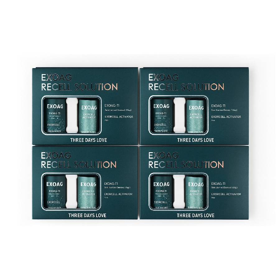 [国内正規品] ThreeDaysLove EXO AGグリーン(パウダー5g×溶剤10g) 4セット 三日愛 エクソソーム ビーガン クリーン 多層エクソソーム技術 ハリ 弾力 ハリ 弾力