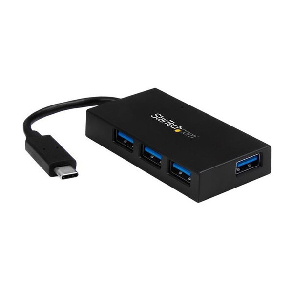 StarTech HB30C4AFS ブラック [4ポートUSB 3.0ハブ USB Type-C接続 USB-C-4USB-A セルフパワー対応ACアダプタ付属]