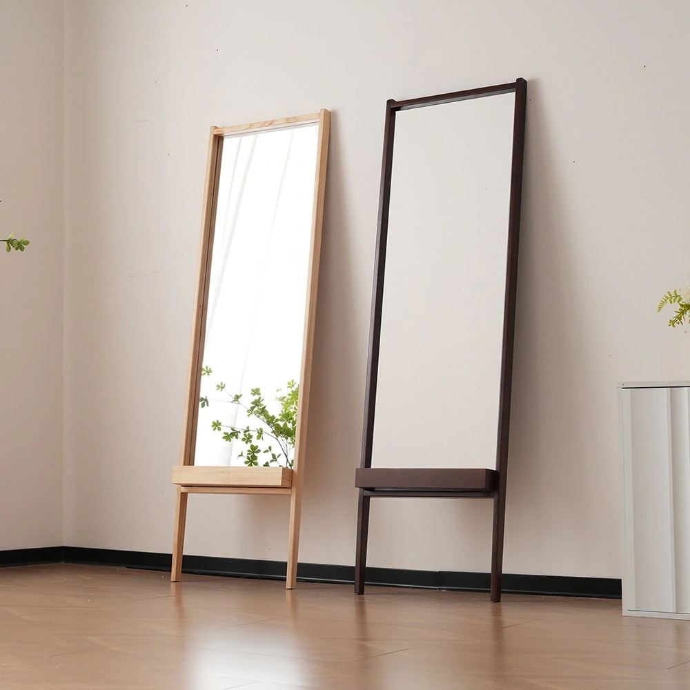 【国内即日発送】全身鏡 鏡 姿見 スタンドミラー ミラー 立て掛け 壁掛け かがみ 大きいミラー レトロ パイン材 お洒落 モダン お店 美容室 おしゃれ 新生活 天然木