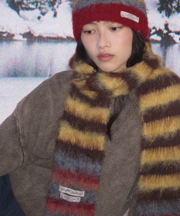 ROCKFISH WEATHERWEAR ストライプシャギーマフラー Qoo10 rockfish weatherwear STRIPE SHAGGY ストライプ
