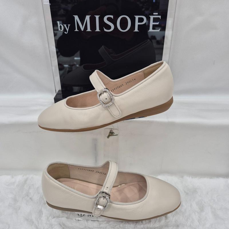 By 女性 メリージェーン フラットシューズ 112HT415DS005 IVORY 1 JJ