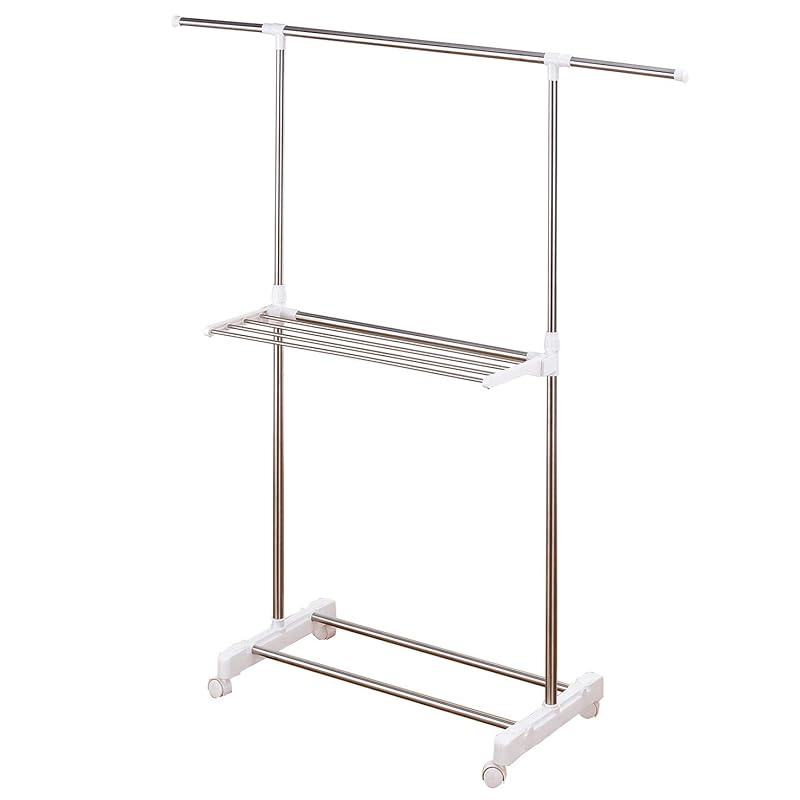 即納：武田コーポレーション 【ラック・物干し・洗濯・室内干し】 コンパクト 多機能 物干しスタンド SNM-002 88.5×42.5×97 シルバー