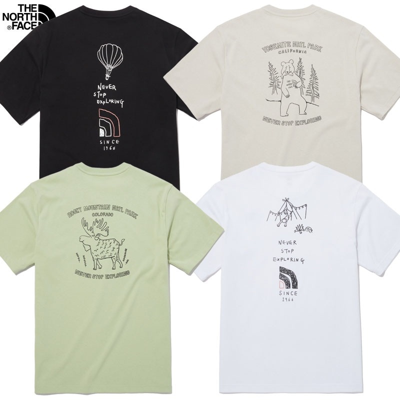 韓国正規品保証 関税負担なし NT7UP12A ADVENTURE EX S/S R/TEEデイリー 基本 着装 男子 女子 人気 韓国 ファッション 男女共用 アウトドア