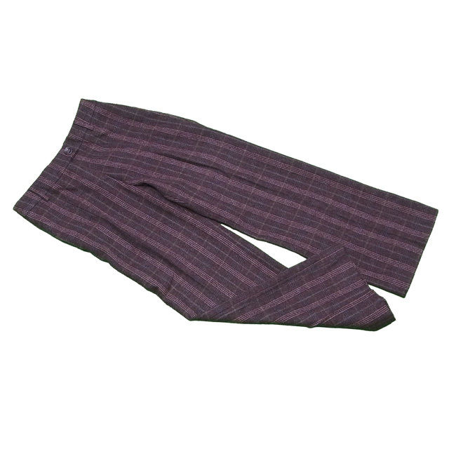 パンツ センタープレス チェック ウィークエンドライン ブラウン系 中古