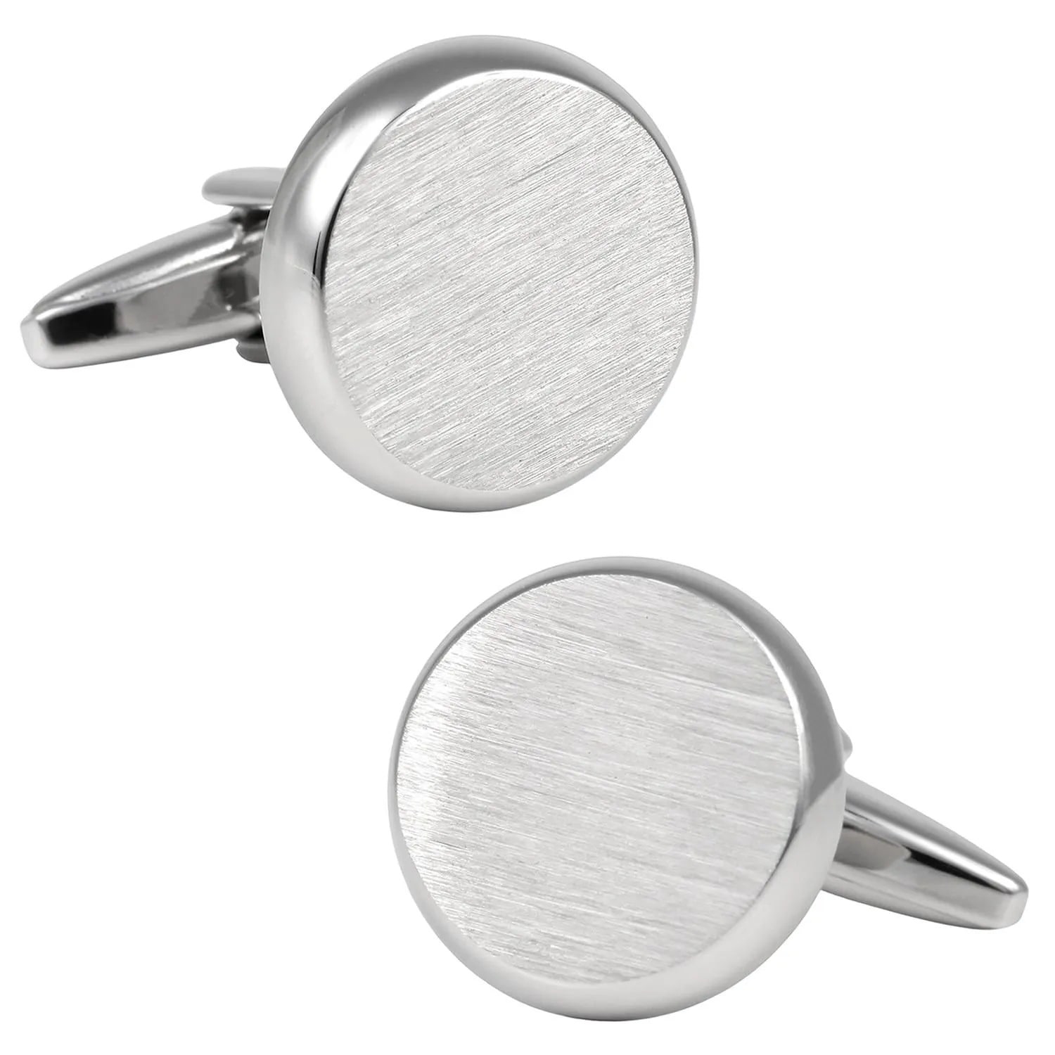 elizabeth parker エリザベスパーカー シルバー ラウンド サテン フィニッシュ カフス カフスボタン カフリンクス