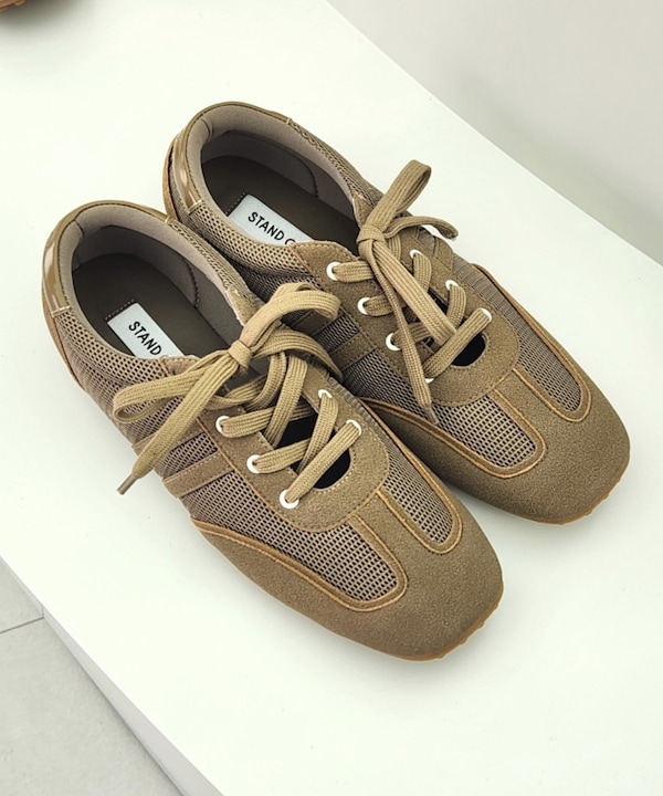 STAND OIL スエード ブラウン スニーカー Qoo10 STAND OIL MORROW SQUARE SN 身長ア