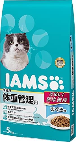 アイムス (IAMS) キャットフード 体重管理用 まぐろ味 成猫用 5kg×2 (ケース販売)