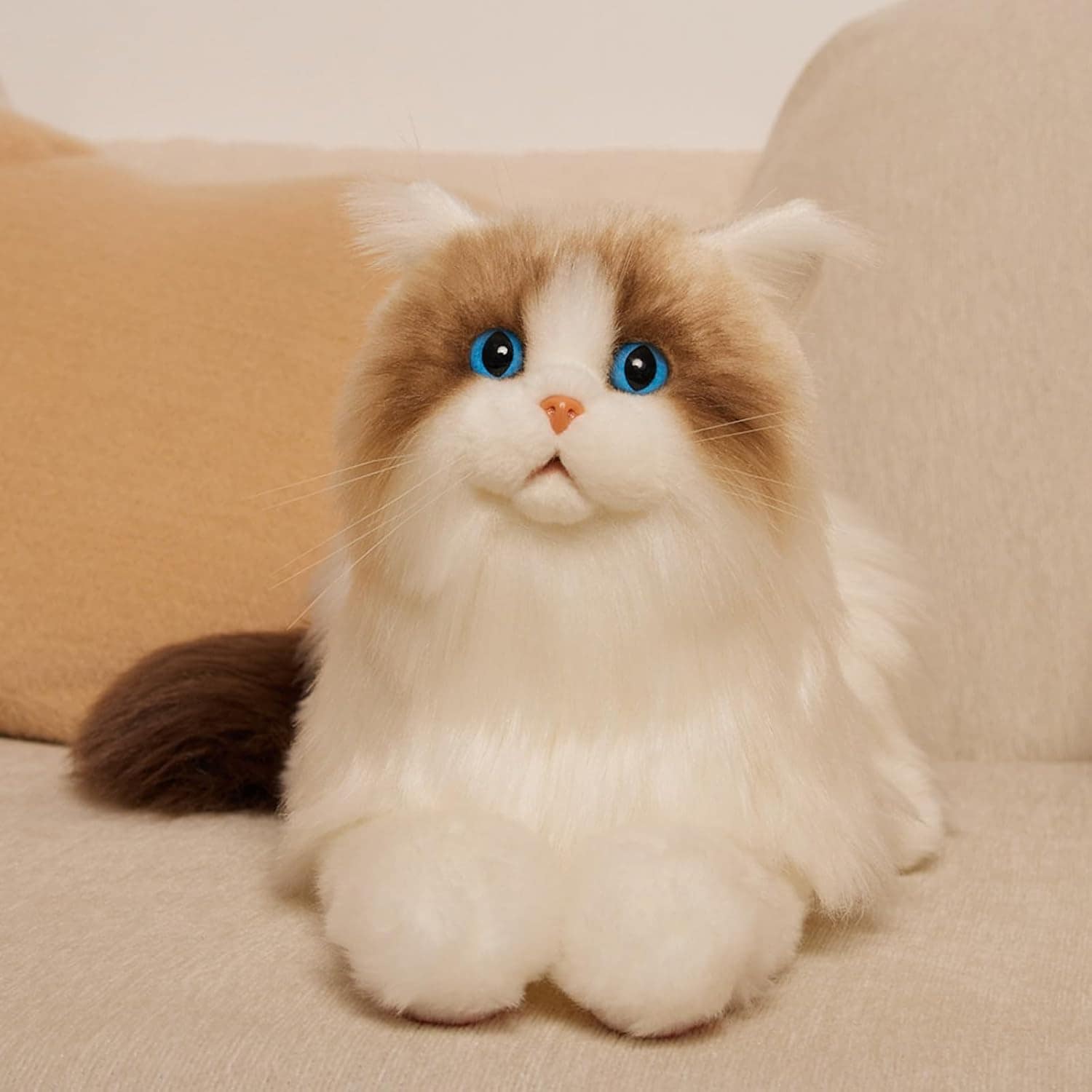 Chongker 猫ぬいぐるみ リアル 本物そっくり ハンドメイド やさしい手触り，可愛く癒しネコ ぬいぐるみ猫好きな人お母さん子供お年寄りへの誕生日記念日 プレゼント (加重ラグドール)