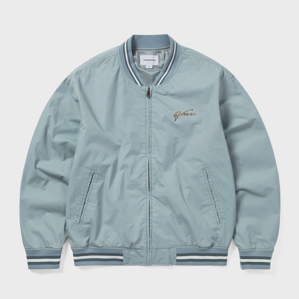 ディスイーズネバーザット Faded Stadium Jacket Blue